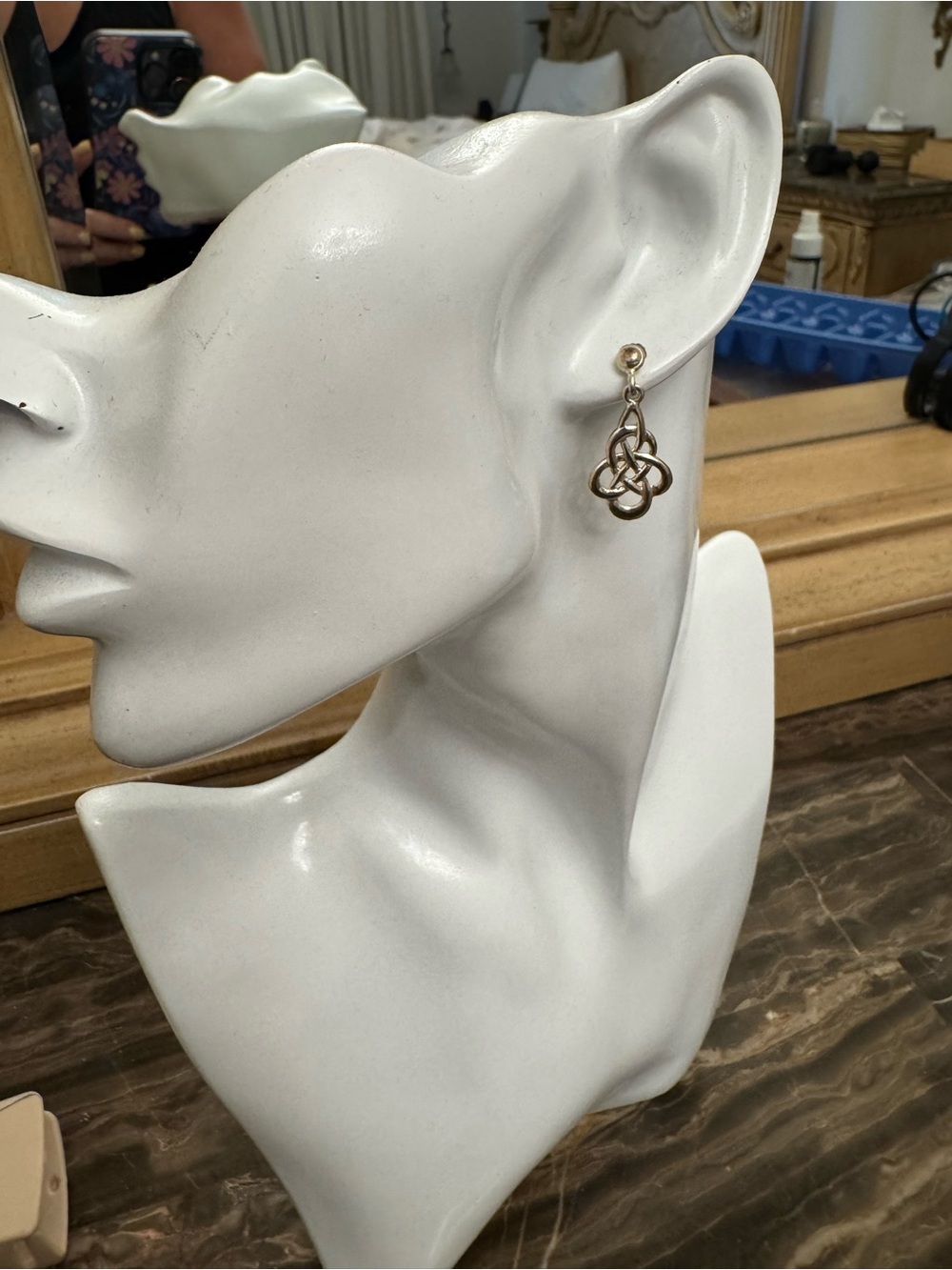Intricate Sterling Silver Celtic Knot Drop Earrings